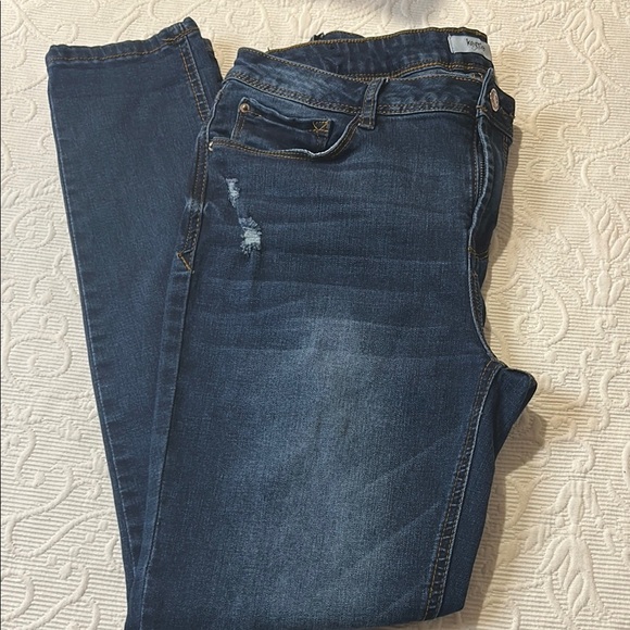 Kensie Blue Effortless Ankle Skinny Jeans with Stretch and Distressed. 10/30 - Picture 1 of 11
